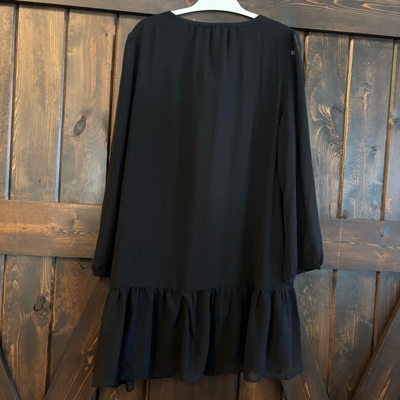 NWT Draper James Black Tie Neck Flounce Shift Long Sleeve Dress XL - Picture 2 of 11